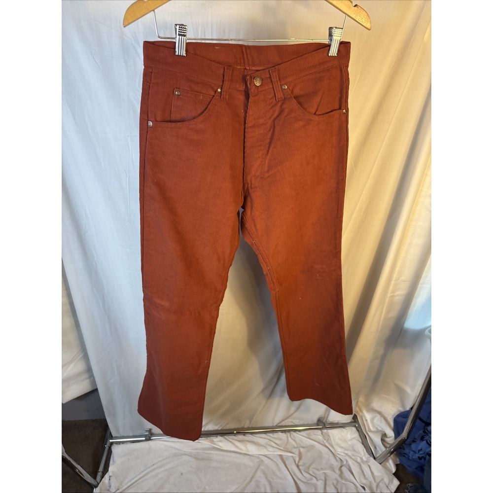 Vintage Genuine‎ Roebucks Pants Men's 30x33 1980 's Red Corduroy Flares